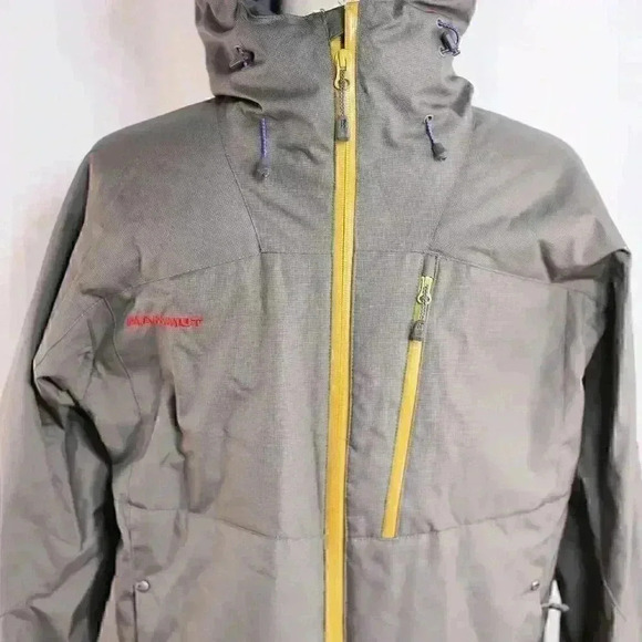Mammut Size S Down filled Grey/yellow zip off snow skirt pockets ski jacket - Picture 2 of 16